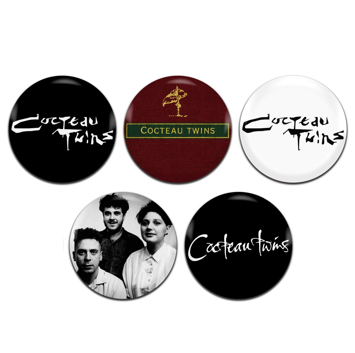 Cocteau Twins Post-Punk New Wave Goth Rock 80's 25mm / 1 Inch D-Pin Button Badges (5x Set)