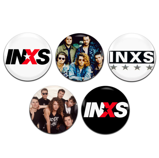 INXS Rock Band New Wave 80's 90's 25mm / 1 Inch D-Pin Button Badges (5x Set)