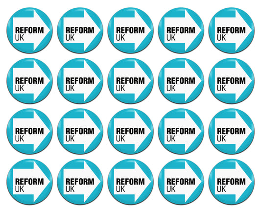 Reform UK Party 25mm / 1 Inch D-Pin Button Badges (20x Set)