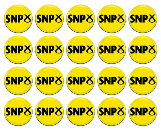 SNP Scottish National Party 25mm / 1 Inch D-Pin Button Badges (20x Set)