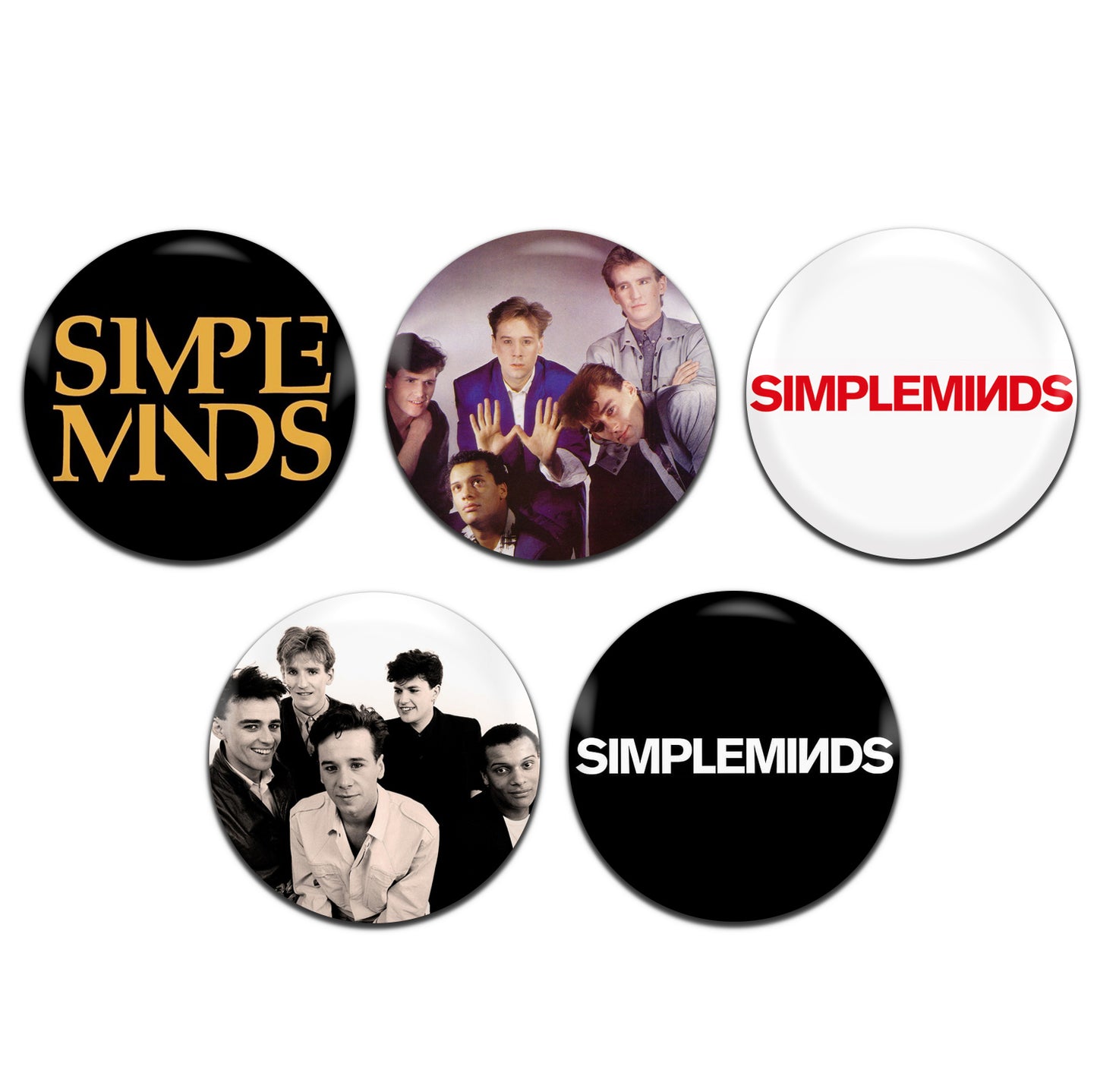 Simple Minds Rock New Wave 70's 80's 25mm / 1 Inch D-Pin Button Badges (5x Set)
