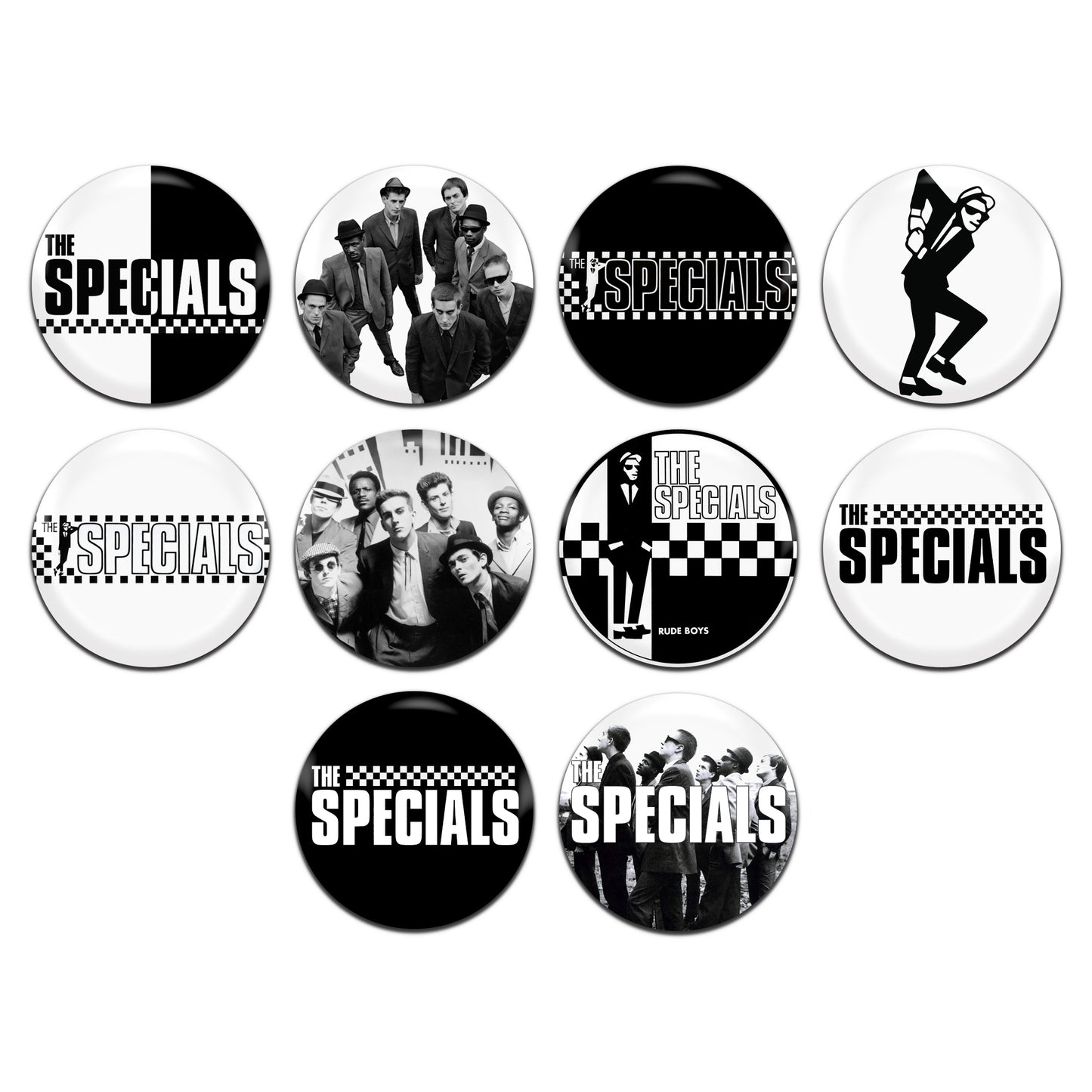 The Specials Ska New Wave Rock Pop Band 70's 80's 25mm / 1 Inch D-Pin Button Badges (10x Set)