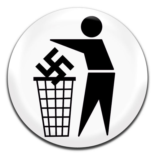 Anti Nazi Fascist Keep Tidy White 25mm / 1 Inch D-pin Button Badge
