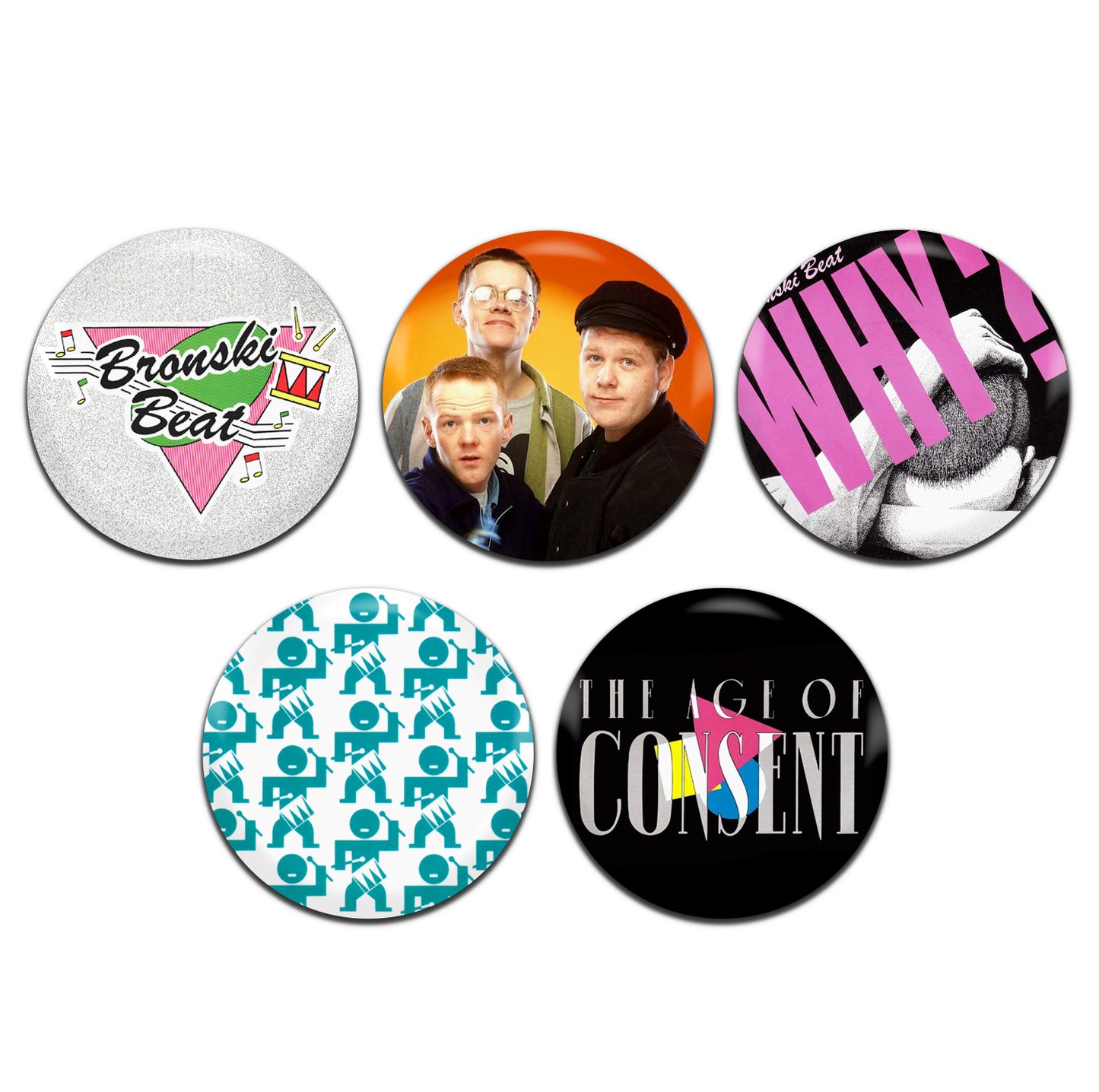 Bronski Beat Synth Pop New Wave Band 80's 25mm / 1 Inch D-Pin Button Badges (5x Set)