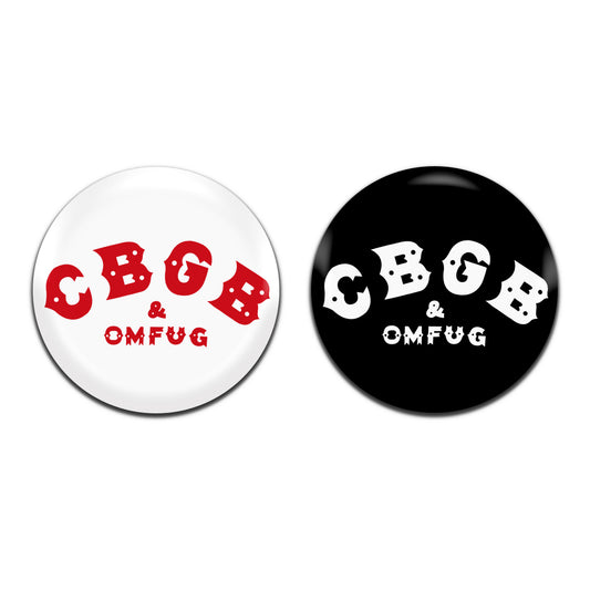 CBGB's Punk Rock Venue Retro 70's New York 25mm / 1 Inch D-Pin Button Badges (2x Set)