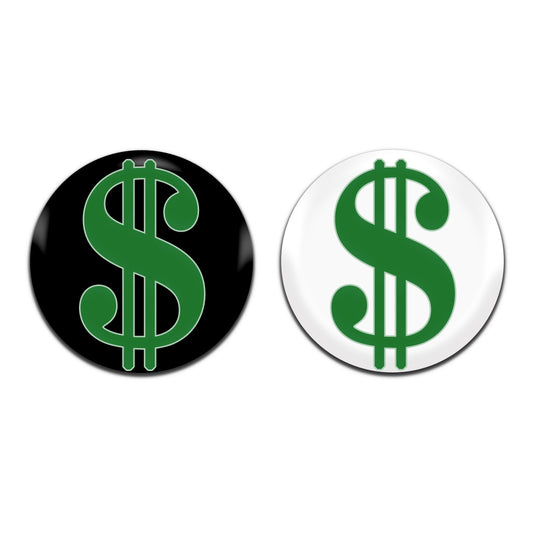 Dollar Sign Novelty 25mm / 1 Inch D-Pin Button Badges (2x Set)