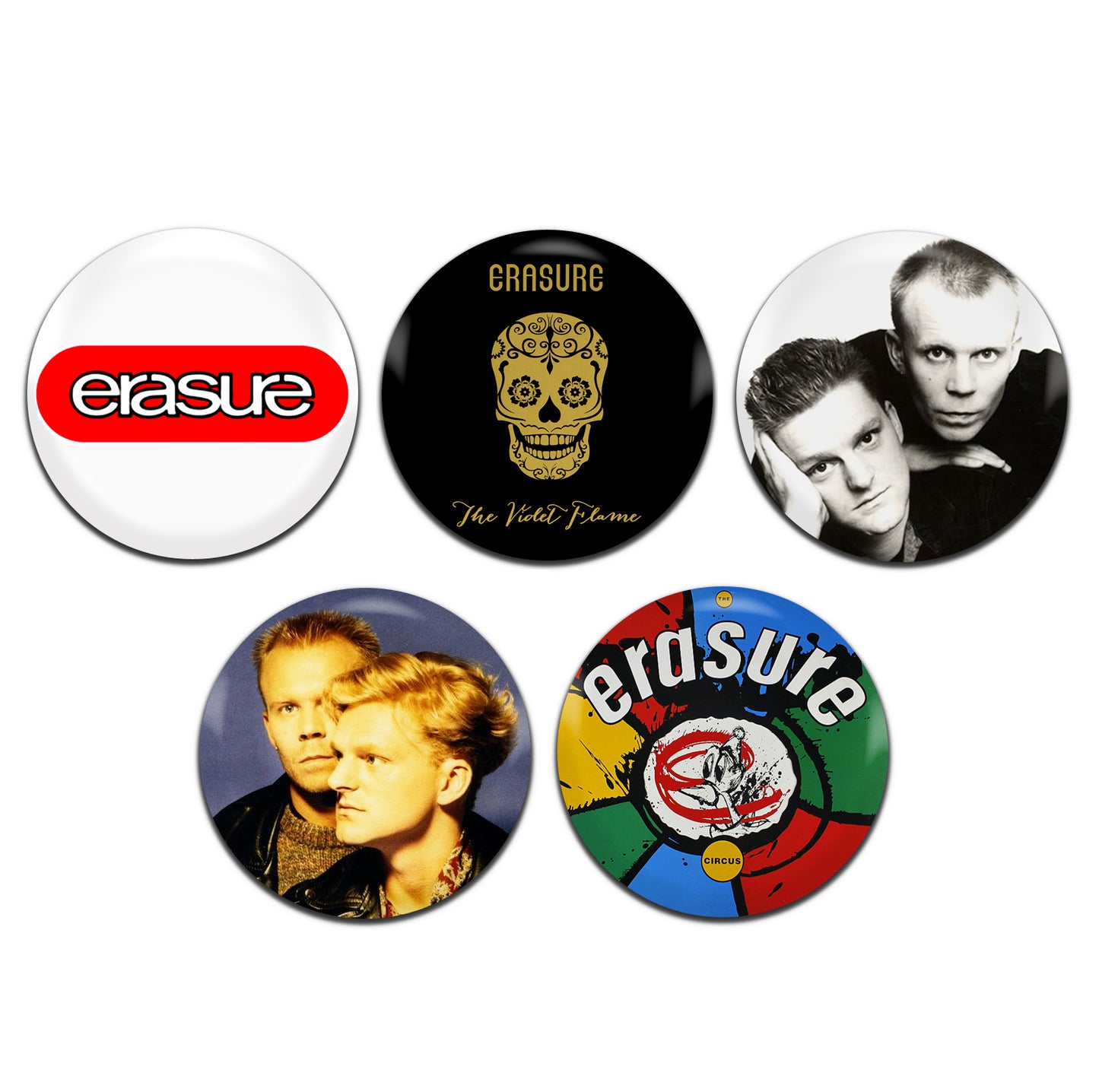 Erasure Synth Pop Dance 80's 25mm / 1 Inch D-Pin Button Badges (5x Set)