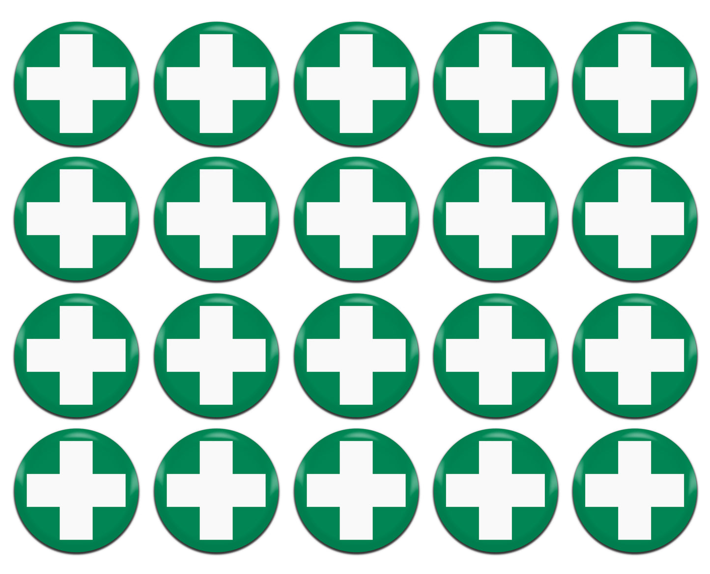 First Aid 25mm / 1 Inch D-Pin Button Badges (20x Set)