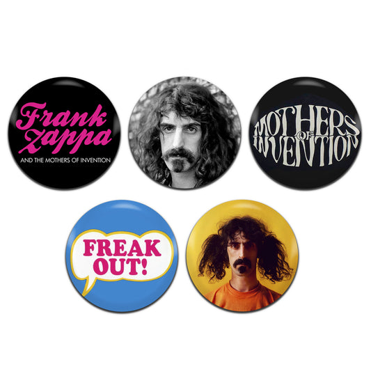 Frank Zappa Mothers Of Invention Psychedelic Rock Band 60's 25mm / 1 Inch D-Pin Button Badges (5x Set)