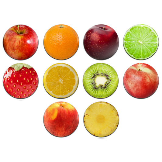 Fruit 25mm / 1 Inch D-Pin Button Badges (10x Set)