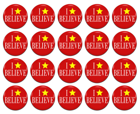 I Believe Christmas 25mm / 1 Inch D-Pin Button Badges (20x Set)