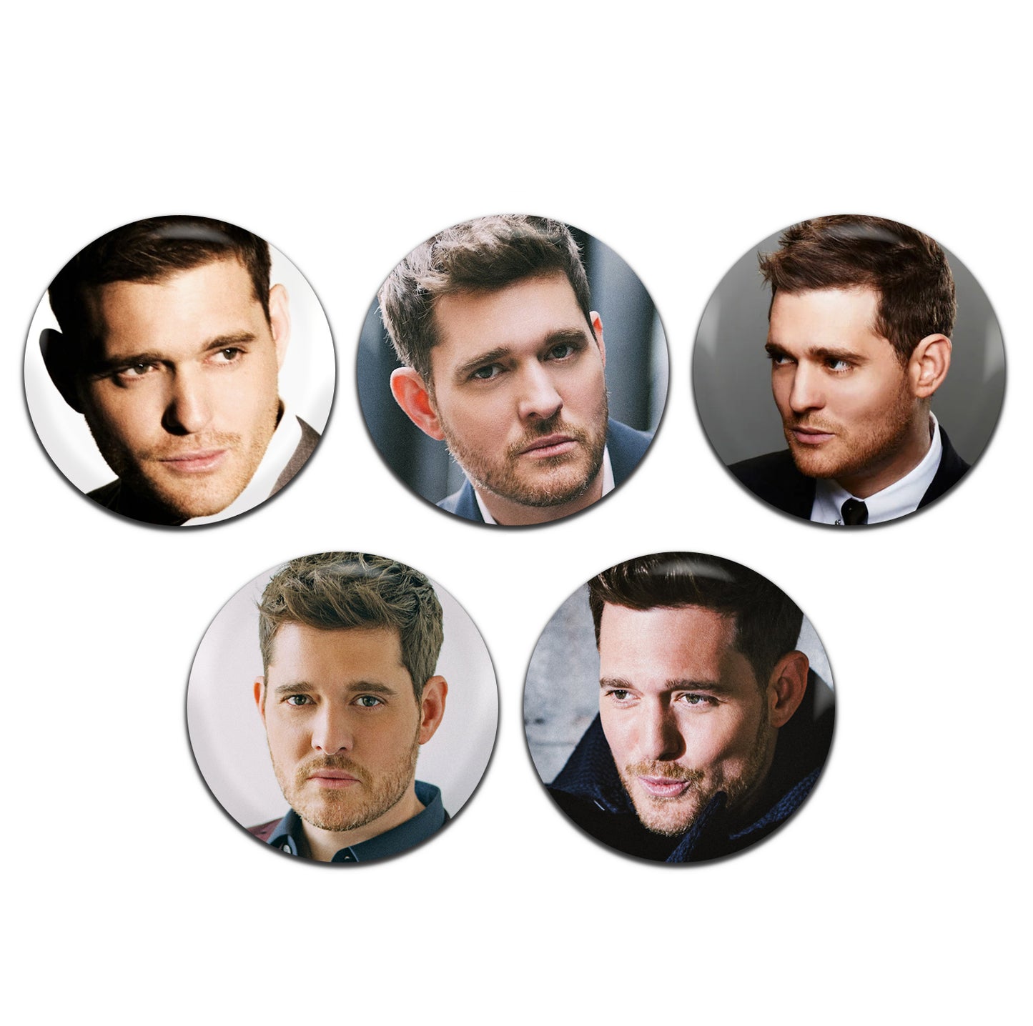 Michael Buble Pop Jazz Singer 00's 25mm / 1 Inch D-Pin Button Badges (5x Set)