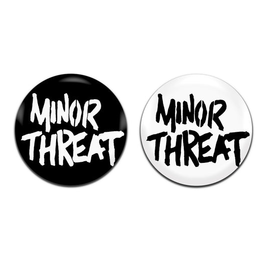 Minor Threat Punk Rock 80's25mm / 1 Inch D-Pin Button Badges (2x Set)