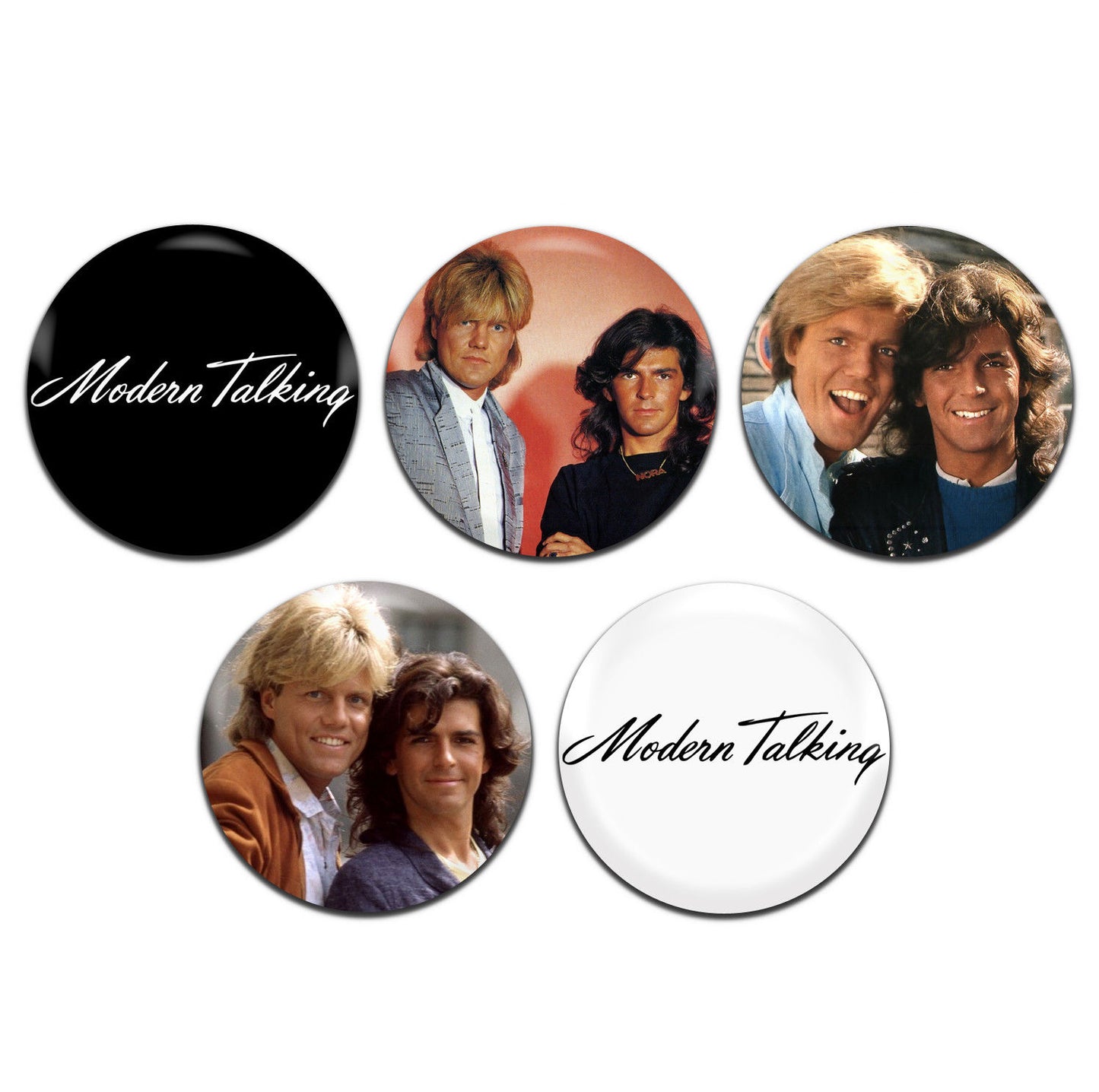 Modern Talking Synth Pop 80's 25mm / 1 Inch D-Pin Button Badges (5x Set)