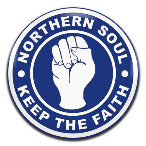 Northern Soul Keep The Faith Mod Blue 25mm / 1 Inch D-pin Button Badge