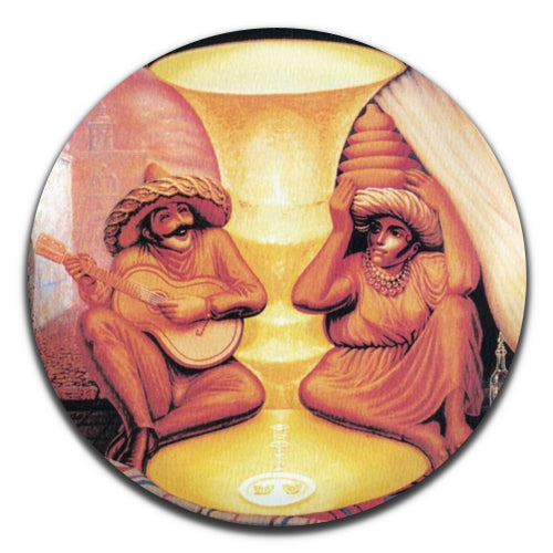 Optical Illusion Man and Woman Mexicans 25mm / 1 Inch D-pin Button Badge