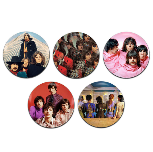 Pink Floyd Prog Psychedelic Rock Pop 60's 70's 25mm / 1 Inch D-Pin Button Badges (5x Set)