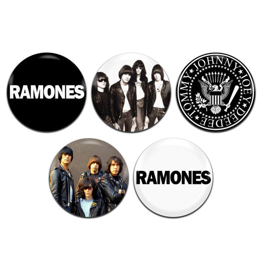 Ramones Punk Rock 70's 25mm / 1 Inch D-Pin Button Badges (5x Set)