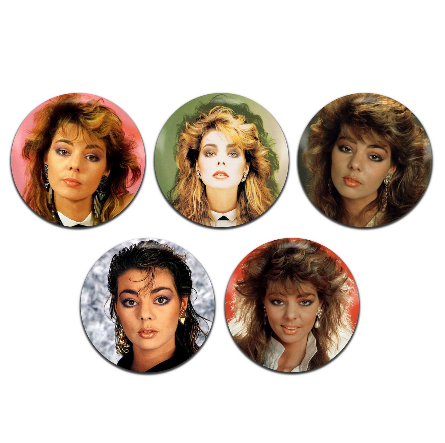 Sandra Pop Singer 80's 25mm / 1 Inch D-Pin Button Badges (5x Set)