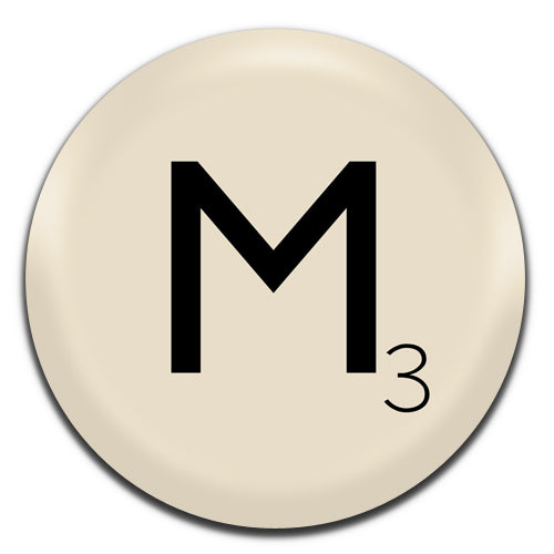 Scrabble M Letter Board Game Novelty 25mm / 1 Inch D-pin Button Badge