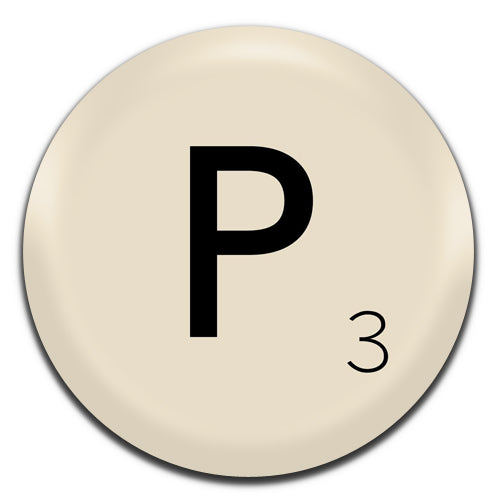 Scrabble P Letter Board Game Novelty 25mm / 1 Inch D-pin Button Badge