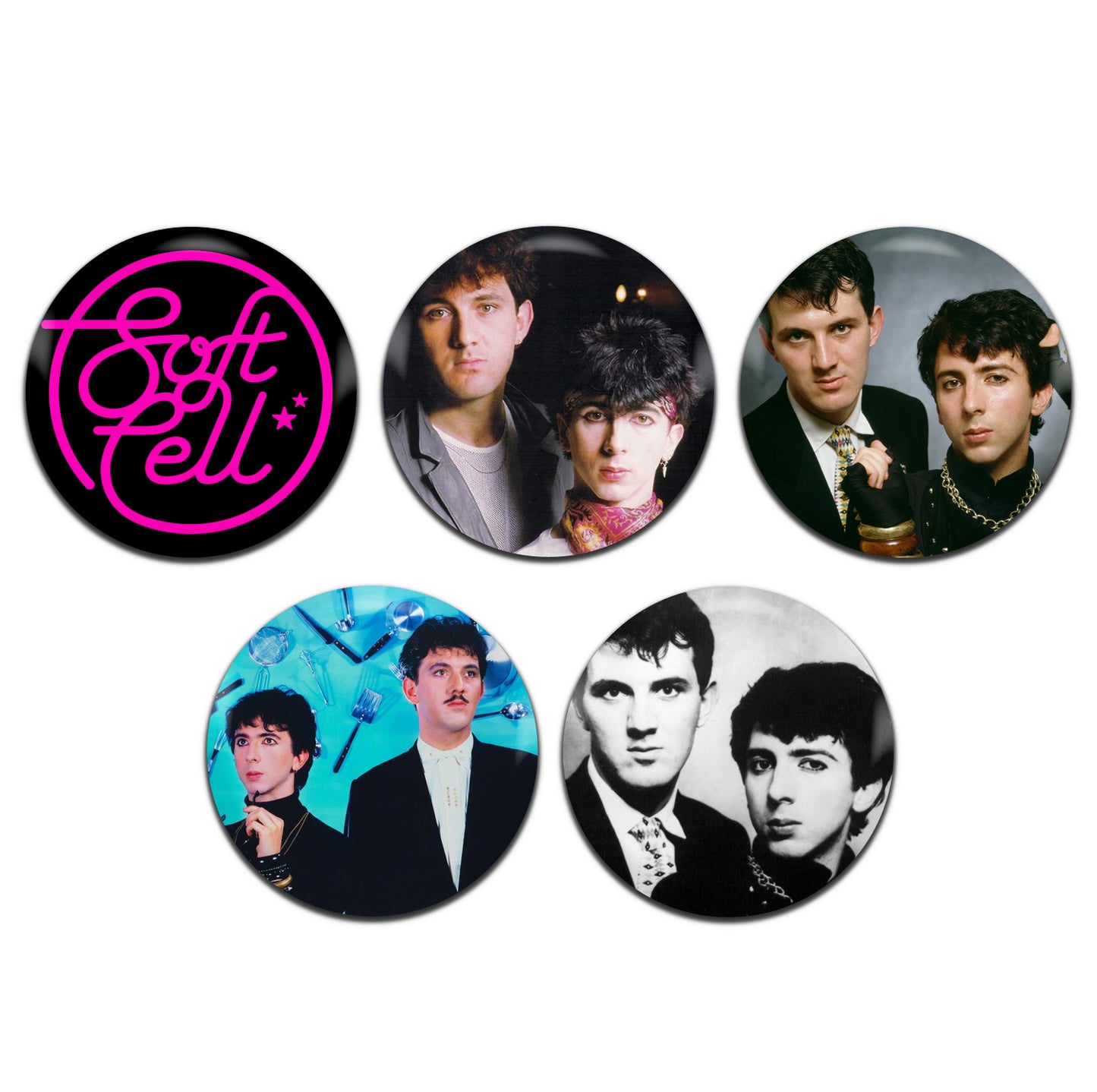 Soft Cell Synth Pop New Wave 80's 25mm / 1 Inch D-Pin Button Badges (5x Set)