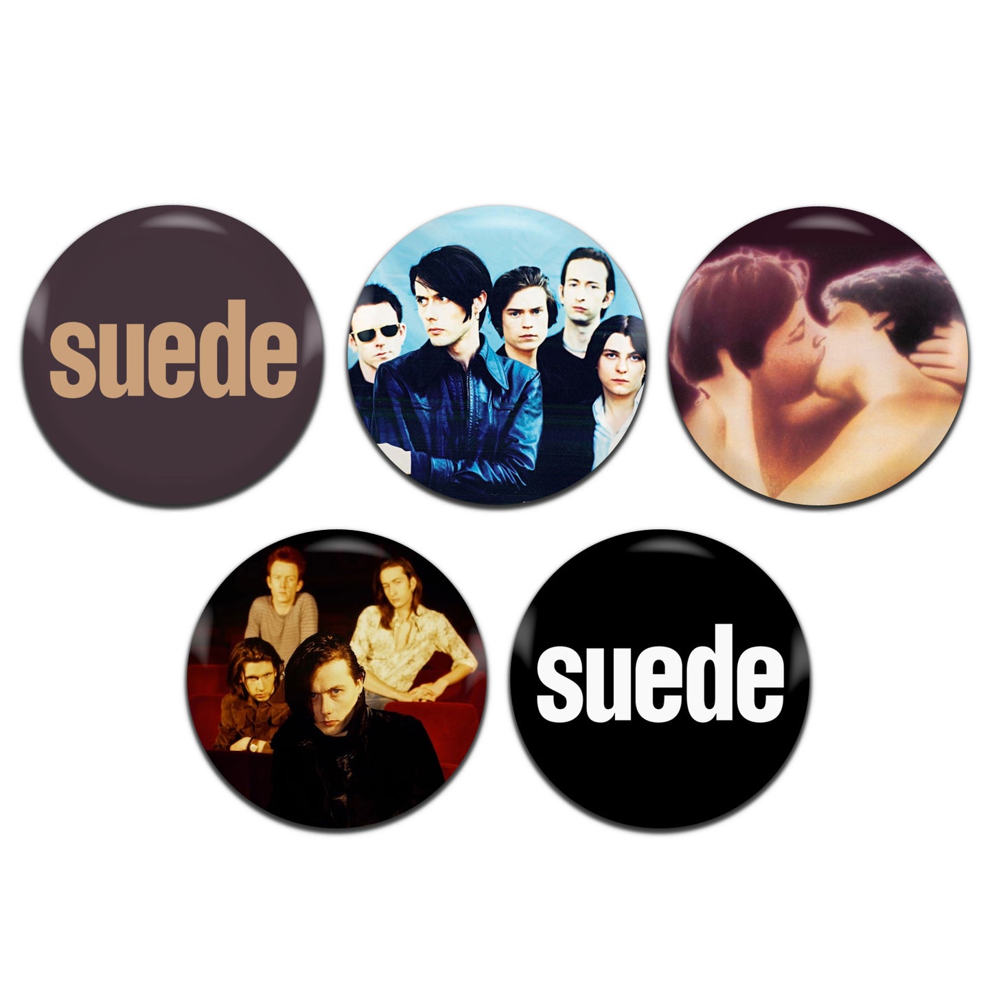 Suede Britpop Indie Rock 90's 25mm / 1 Inch D-Pin Button Badges (5x Set)