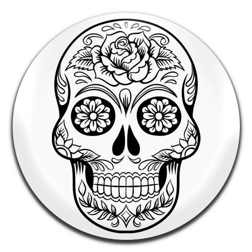 Sugar Skull White 25mm / 1 Inch D-pin Button Badge