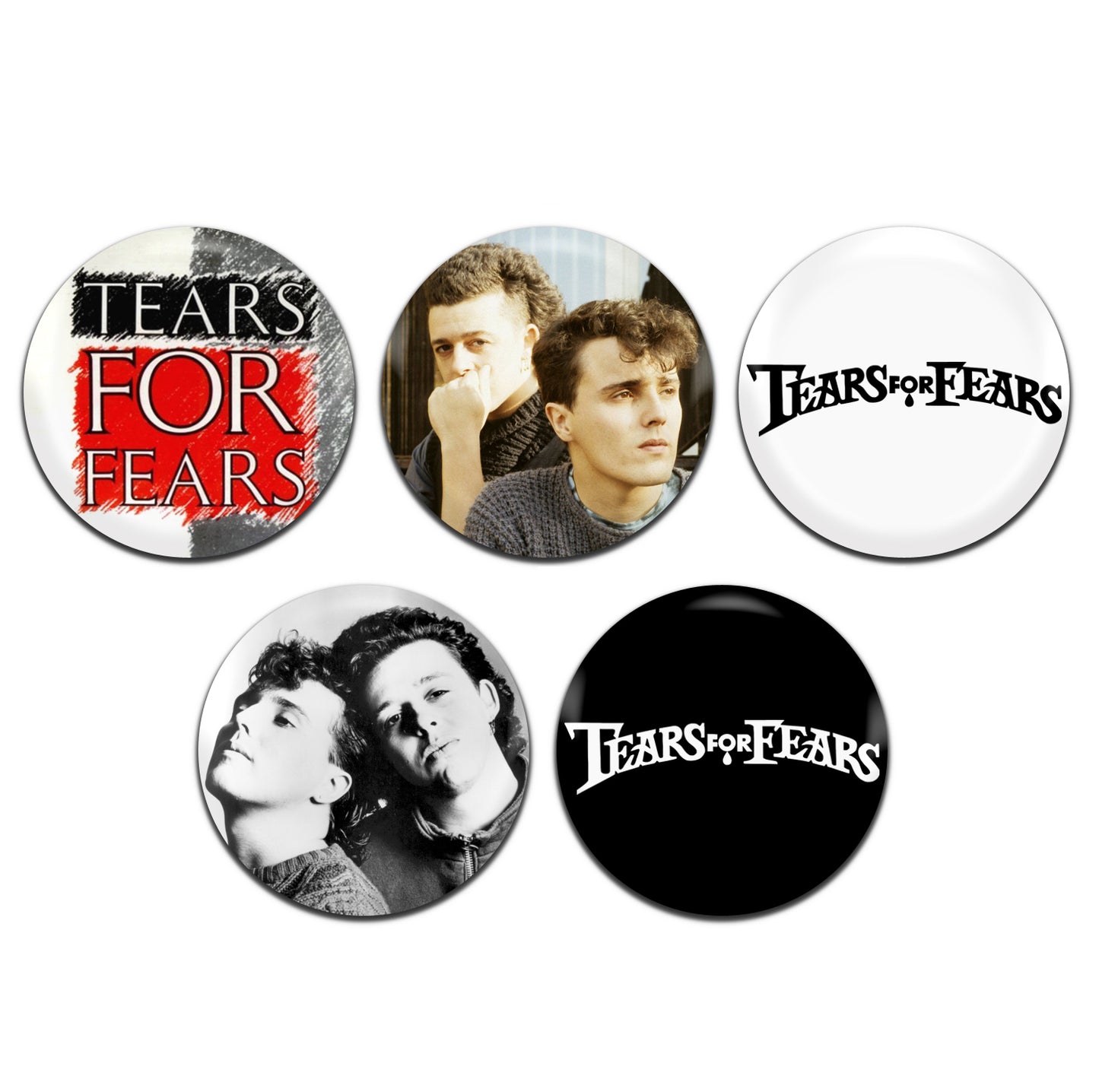Tears For Fears New Wave Rock Synth Pop 80's 25mm / 1 Inch D-Pin Button Badges (5x Set)