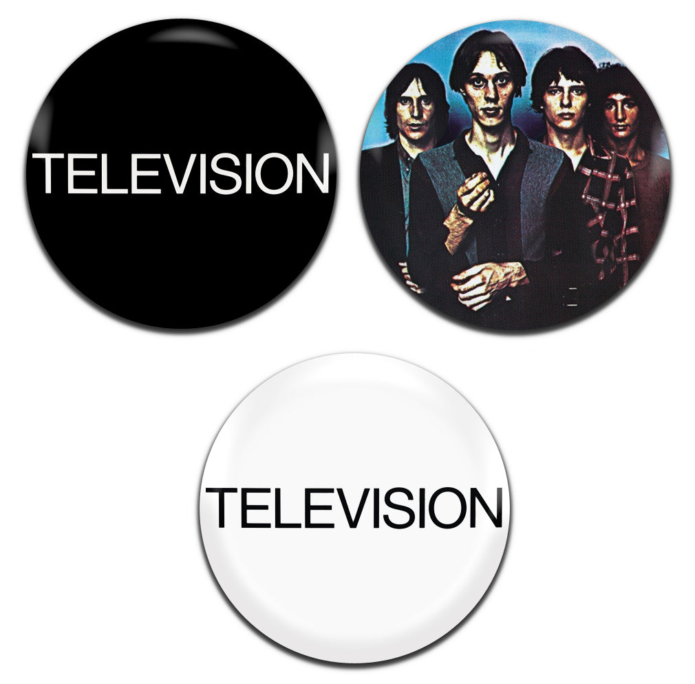 Television Punk Rock New Wave 70's 25mm / 1 Inch D-Pin Button Badges (3x Set)