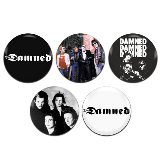 The Damned Punk Rock 70's 80's 25mm / 1 Inch D-Pin Button Badges (5x Set)