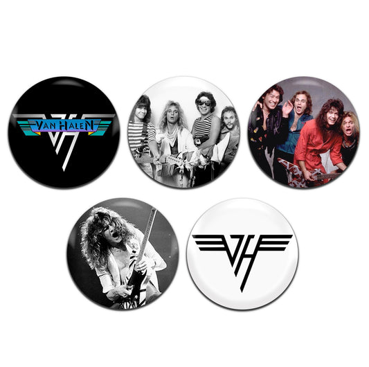 Van Halen Heavy Rock Metal Glam Band 70's 80's 25mm / 1 Inch D-Pin Button Badges (5x Set)