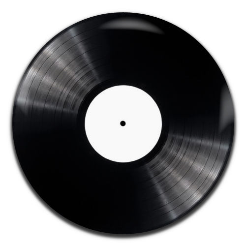 Vinyl Record White Retro 25mm / 1 Inch D-pin Button Badge