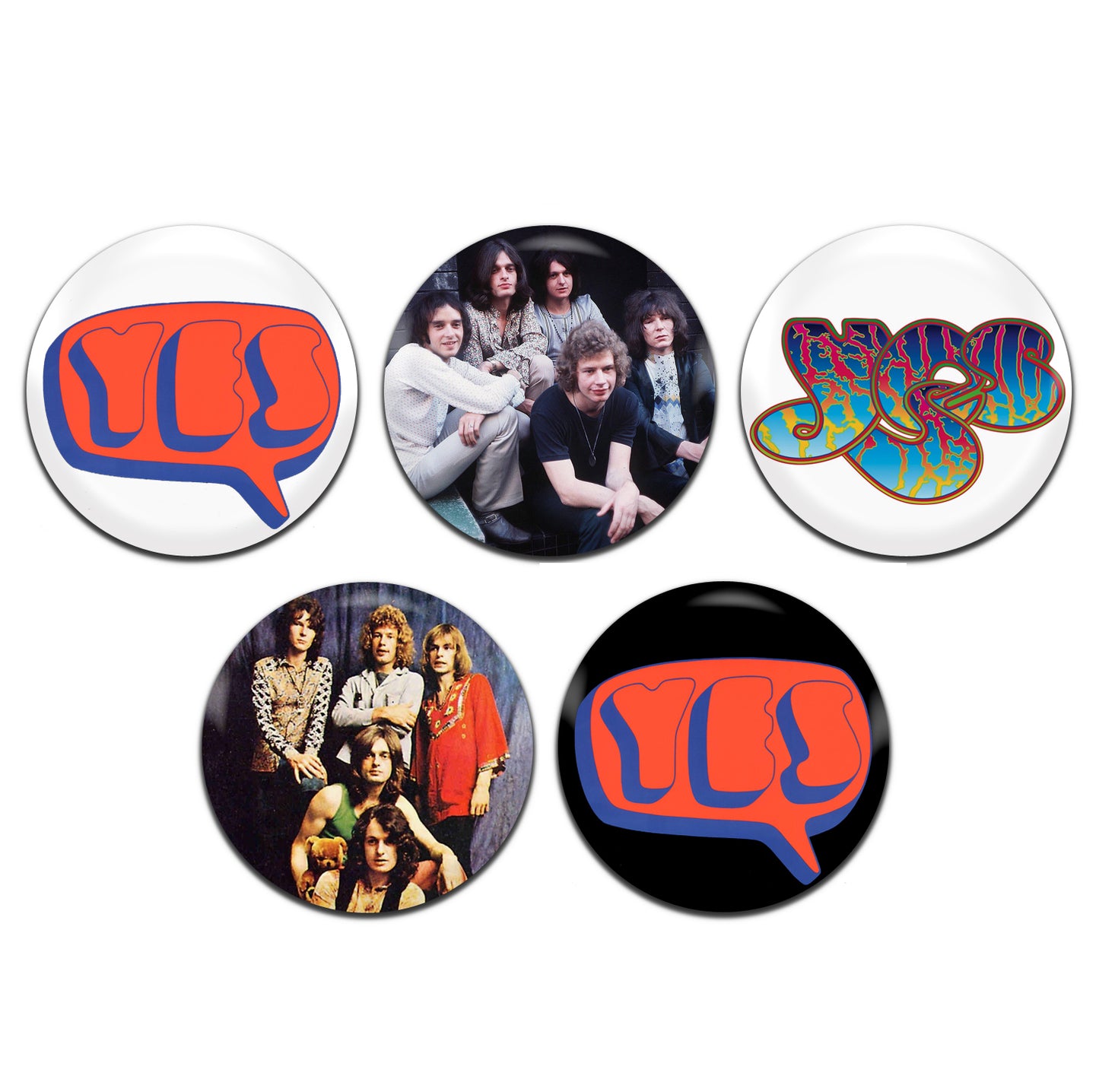 Yes Prog Progressive Rock Band 60's 70's 25mm / 1 Inch D-Pin Button Badges (5x Set)