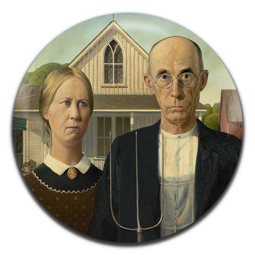 American Gothic Grant Wood Painting Art 25mm / 1 Inch D-pin Button Badge