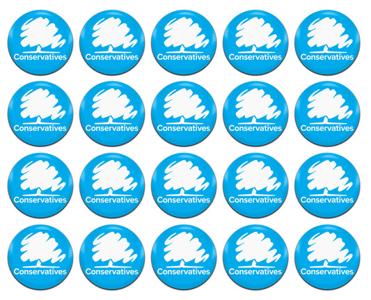 Conservatives Conservative Party Tory 25mm / 1 Inch D-Pin Button Badges (20x Set)