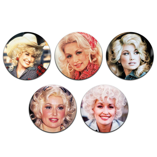 Dolly Parton Country Pop Singer 00's 25mm / 1 Inch D-Pin Button Badges (5x Set)