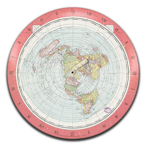 Flat Earth Map Conspiracy Theory 25mm / 1 Inch D-pin Button Badge