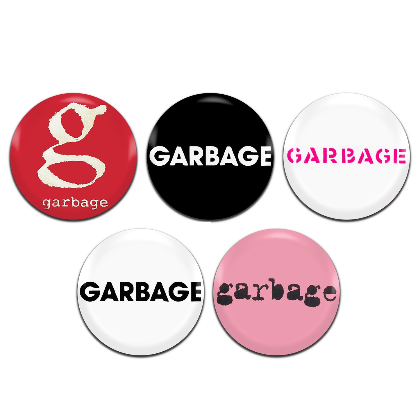 Garbage Indie Rock Britpop Band 90's 25mm / 1 Inch D-Pin Button Badges (5x Set)