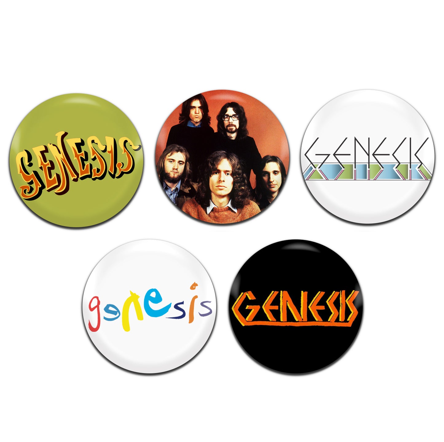 Genesis Prog Progressive Rock Band 70's 80's 25mm / 1 Inch D-Pin Button Badges (5x Set)