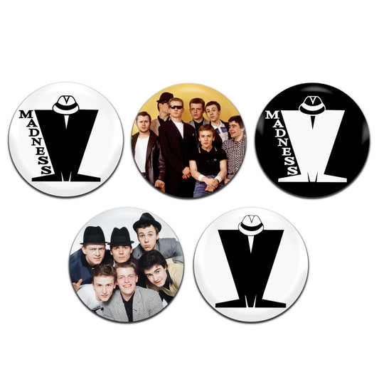 Madness Ska New Wave Pop Band 70's 80's Pop 25mm / 1 Inch D-pin Button Badges (5x Set)