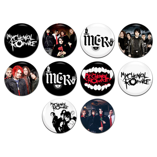 My Chemical Romance Alternative Rock Emo Band 00's 25mm / 1 Inch D-Pin Button Badges (10x Set)