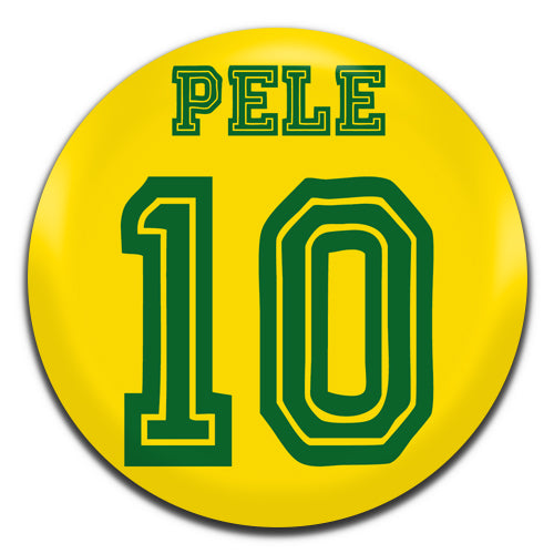 Pele 10 Retro Brazil Kit Football Soccer 25mm / 1 Inch D-pin Button Badge