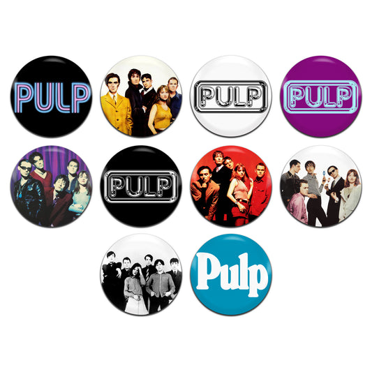 Pulp Indie Rock Pop Britpop Band 90's 25mm / 1 Inch D-Pin Button Badges (10x Set)