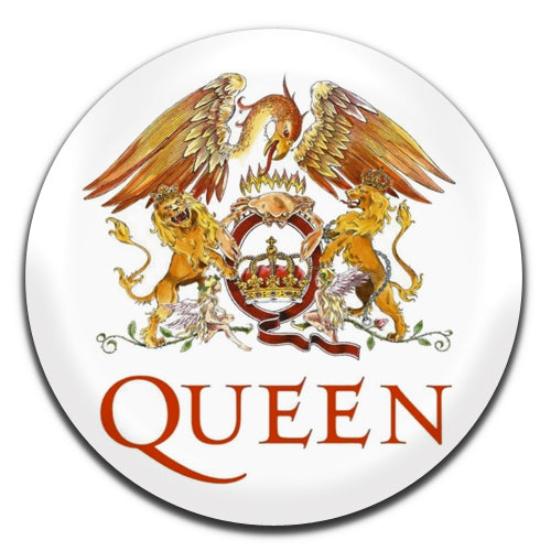 Queen Rock Pop Glam 70's 80's White 25mm / 1 Inch D-pin Button Badge
