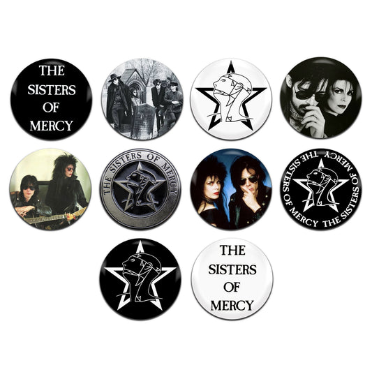 Sisters Of Mercy Goth New Wave Rock Pop Band 80's 25mm / 1 Inch D-Pin Button Badges (10x Set)