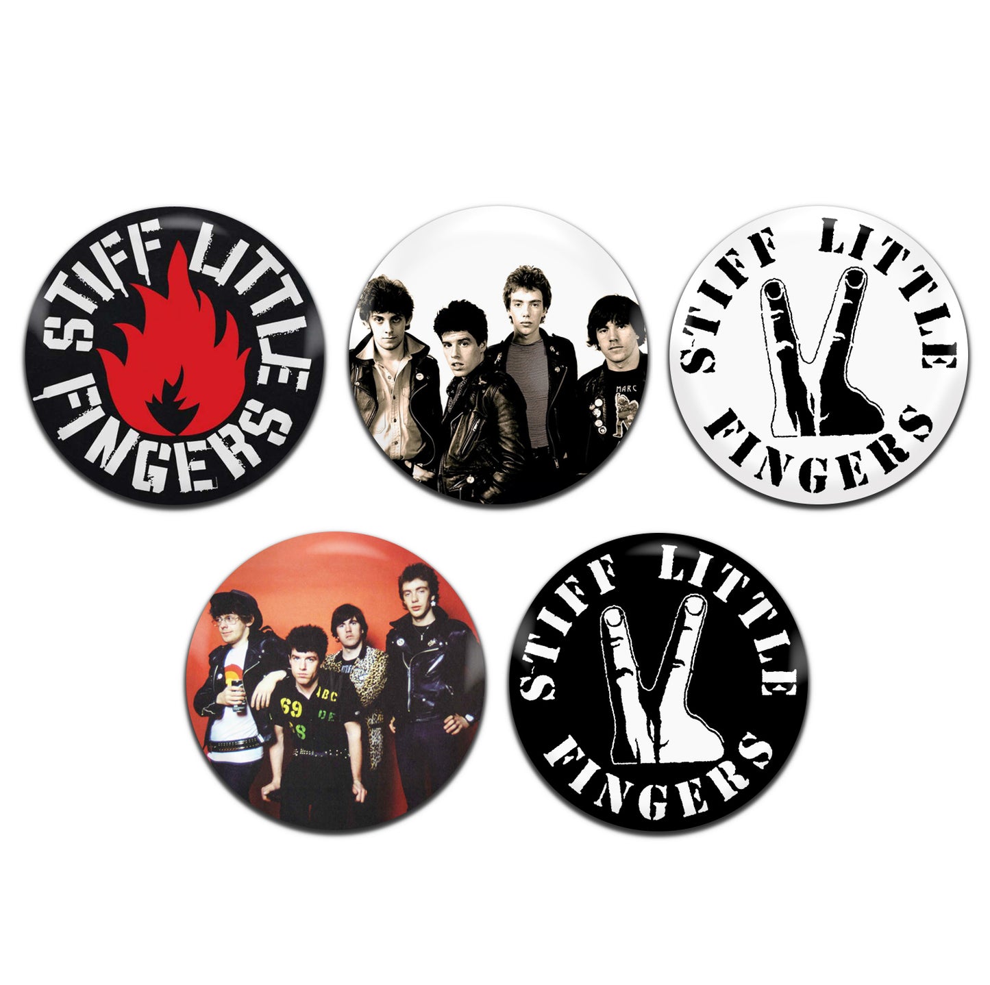 Stiff Little Fingers Punk Rock 70's 80's 25mm / 1 Inch D-Pin Button Badges (5x Set)