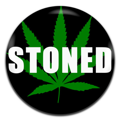 Stoned Cannabis Weed Leaf 25mm / 1 Inch D-pin Button Badge