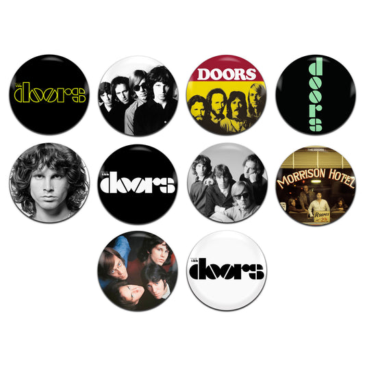 The Doors Psychedelic Rock Band 60's 25mm / 1 Inch D-Pin Button Badges (10x Set)