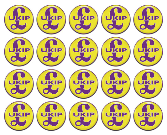 UKIP 25mm / 1 Inch D-Pin Button Badges (20x Set)